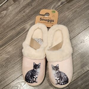NWT Snuggs Memory Foam Women's Sz L/XL US 8.5- 11 Slip-on Cat Slippers